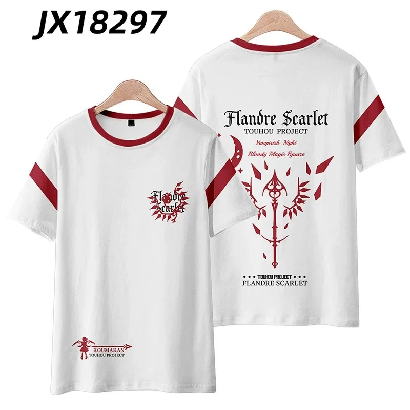 Homens e mulheres Projeto Touhou Flandre Escarlate Camiseta Estampada 3D, moda vera, 만화 curta camiseta engracada, camiseta