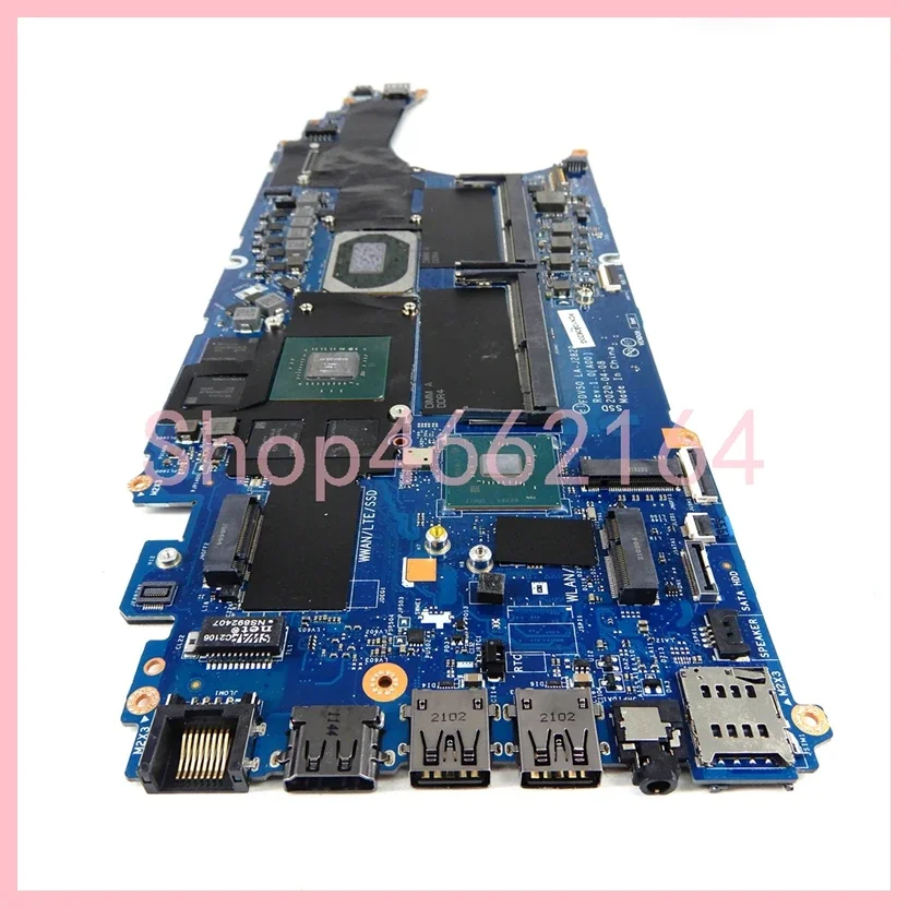 Imagem -06 - Laptop Motherboard para Dell Precision 3551 Notebook Mainboard Testado ok La-j282p com I710850h Cpu Mx150-v2g Gpu