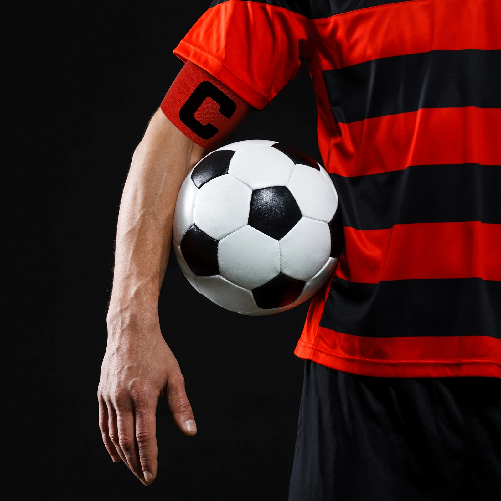 

Adjustable For Football Soccer Rugby Sports Durable Arm Band Adult Big Child Use (Red) Captain Armband Soccer Captain Armband