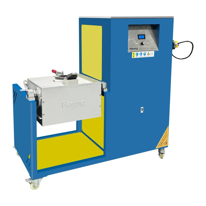 sSS For HASUNG Top Quality Industrial Automatic Pouring Induction Melting FurnaceGold Silver Copper Motorized Button Control
