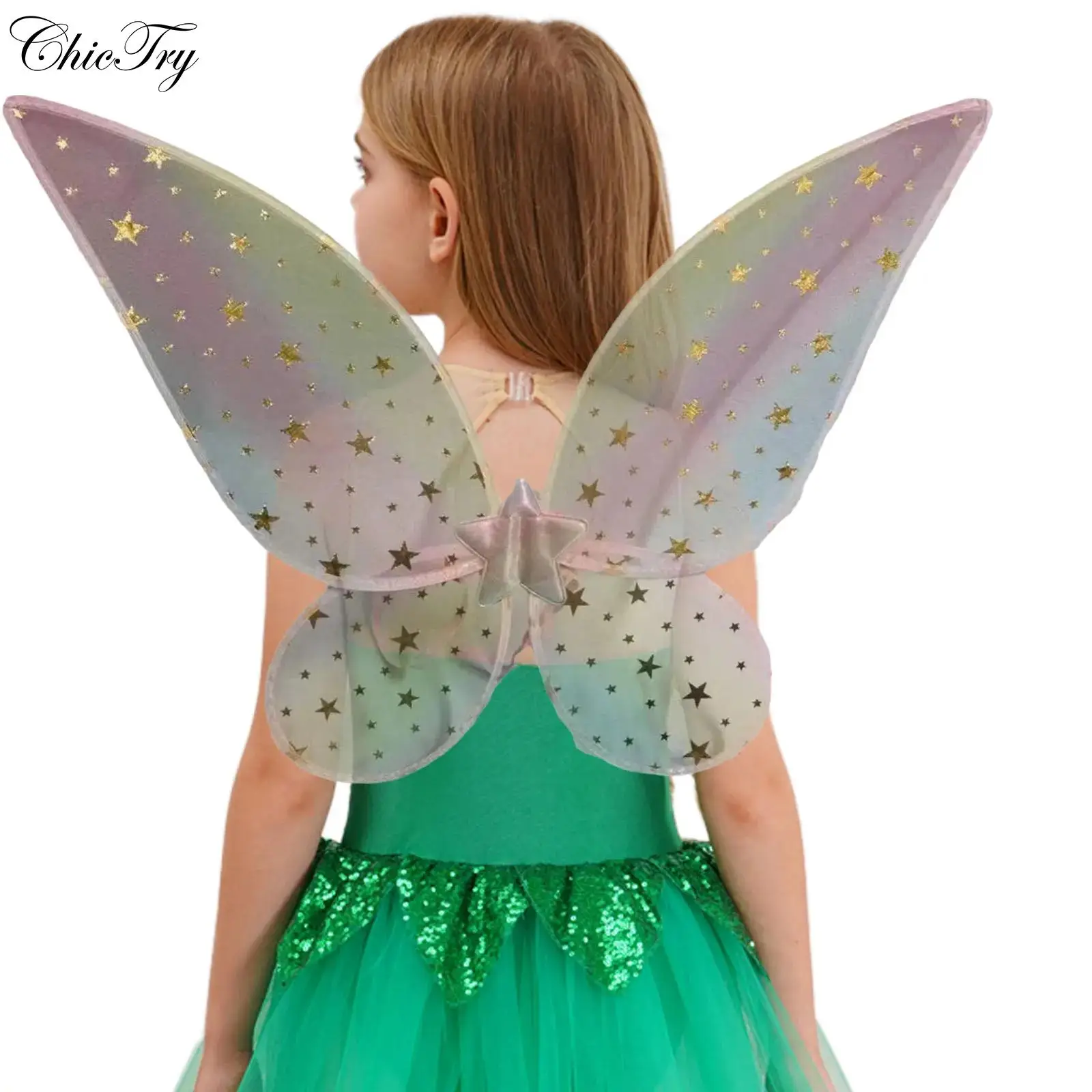 1Pc Fairy Butterfly Wings Angel Cosplay Wings Elastic Straps Fairy Halloween Party Dress Up Costume Accessories for Kids Women