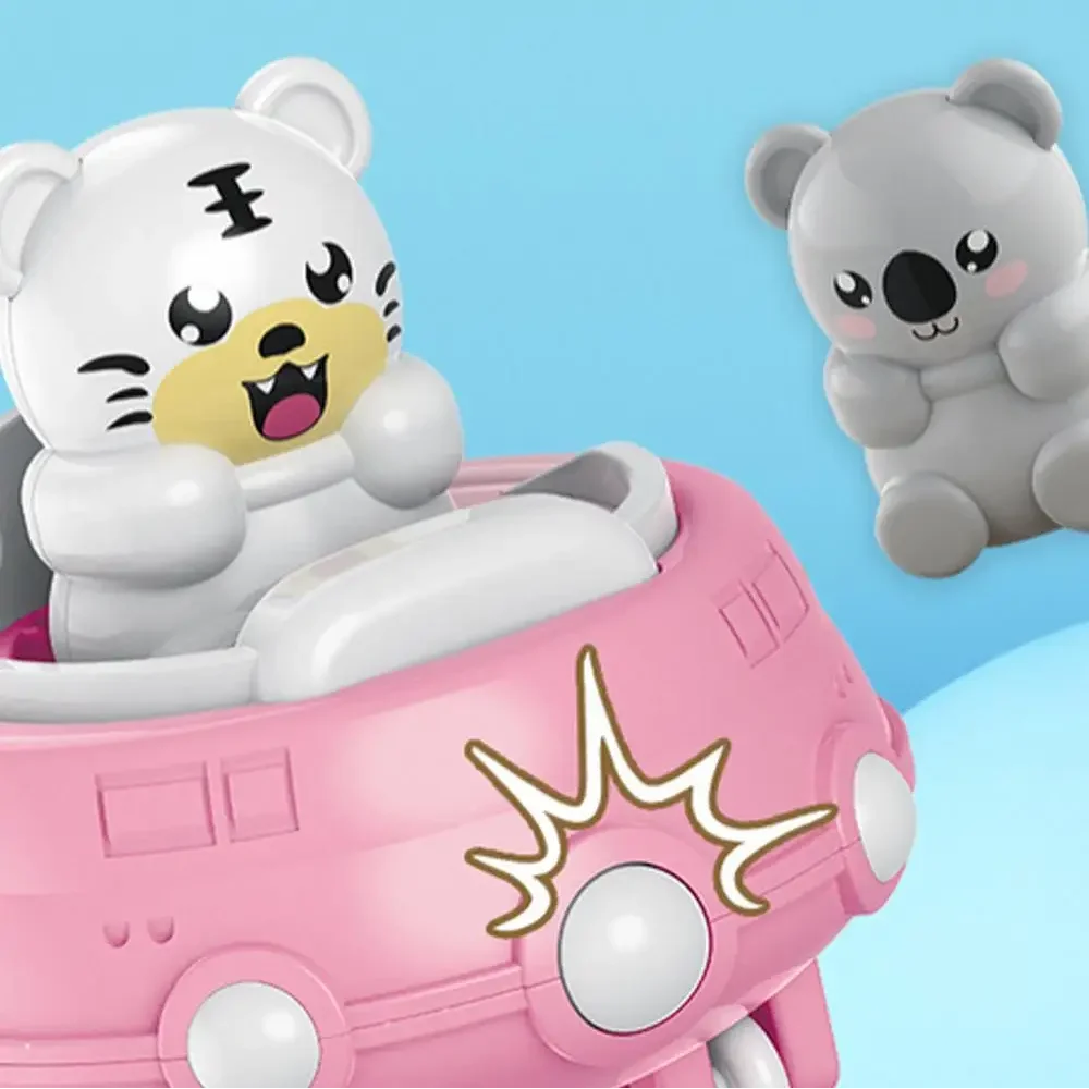 キッズアニマルバンパーカー男の子と女の子早期教育かわいいパンダクマタイガーおもちゃの車子供の誕生日プレゼントプルバックカーギフト