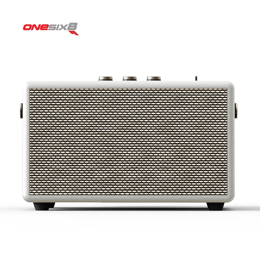 Hot Selling 2025 Portable  Speaker Home Theater Retro Wood Leather Vintage Heavy Bass Stereo Sound Speaker Alexa