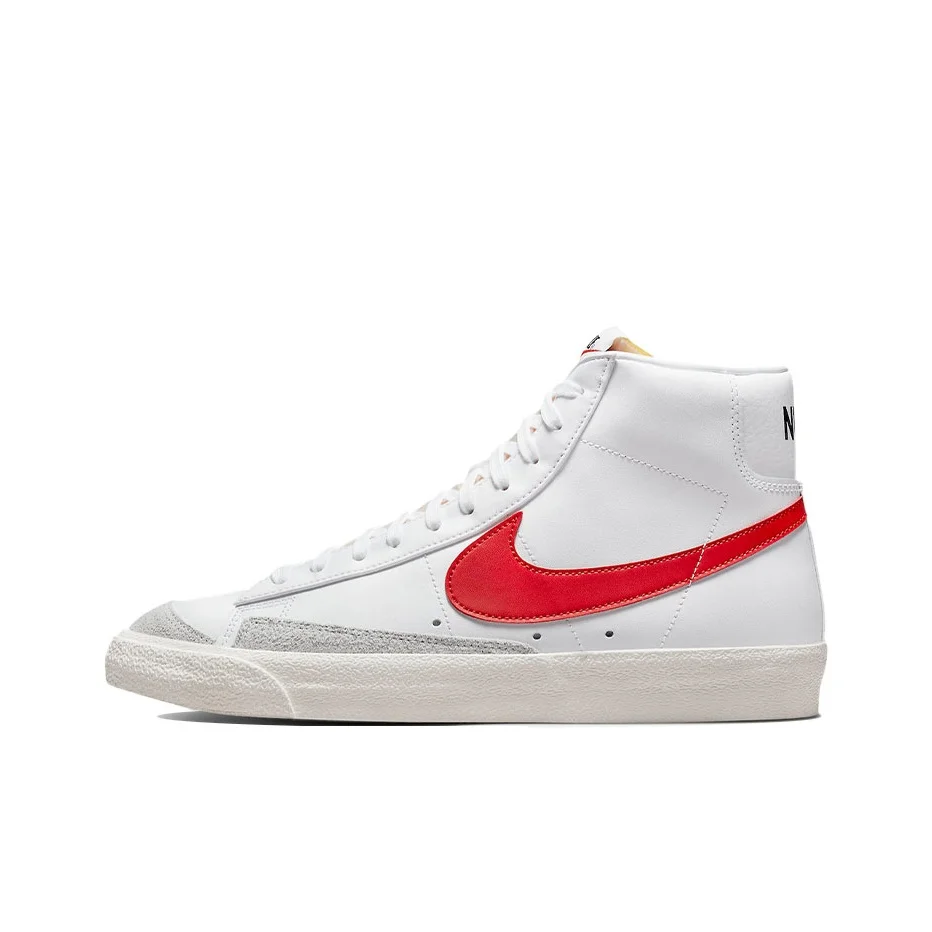 Nike Blazer Mid 77 Vintage Comfortable Mid top Skateboard Shoes Men's White Red Blue BQ6806-117