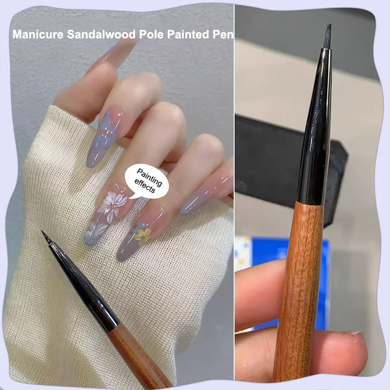 

Sandalwood Nail UV Gel Pen Brush Nail Art Liner Brush Flower Painting Drawing Pen Manicure Tool