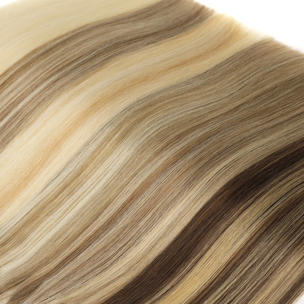 Recht Echt Menselijk Haar Weeft 100% Remy Menselijk Natuurlijk Haar Bundels Naaien Inslag Hair Extensions Ombre Blond Voor Salon - afbeelding 2