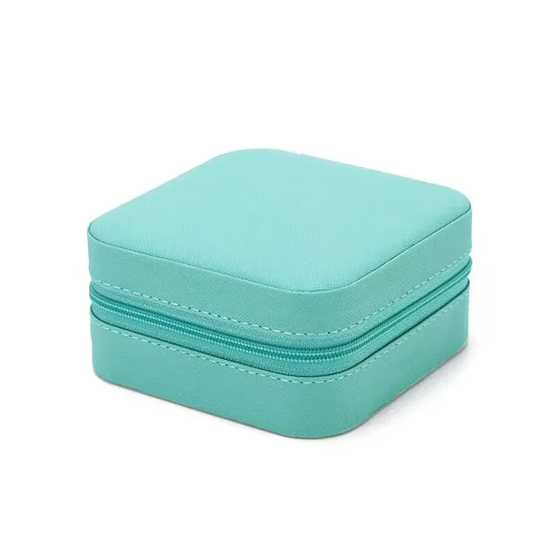 Portable Jewelry Storage Box Mini Travel Jewelry Storage Case for Rings Earrings Necklace Bracelets Jewelry for Women Girls Blue