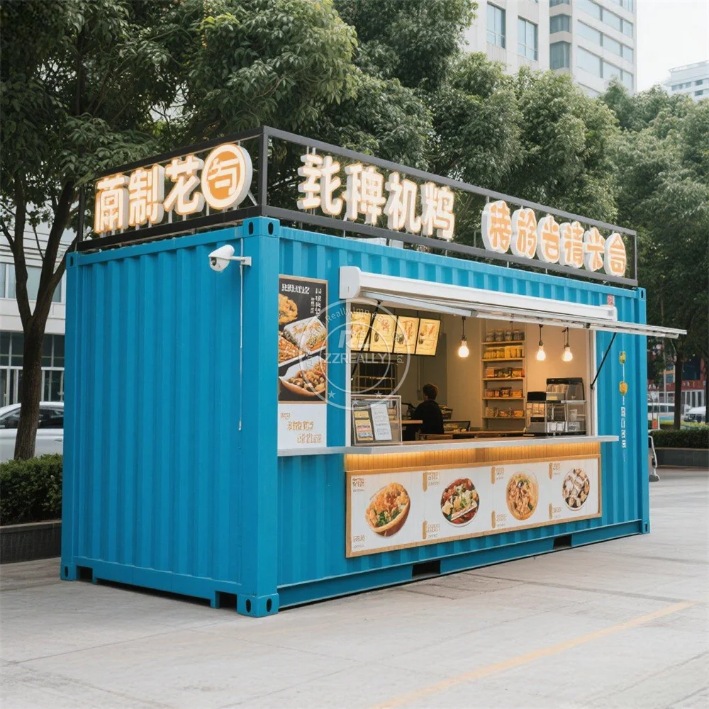 

Portable Container Cafe Modular Design 20FT customization Container Restaurant Coffee House Food Kiosk Cafe Shop