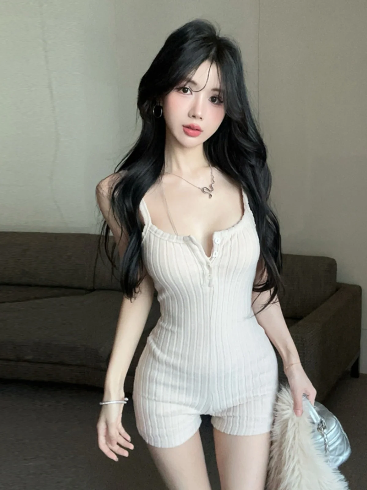 Dopasowany kombinezon z dzianiny, wielokolorowy, z paskiem, jako warstwa bazowa, kombinezon sportowy dla kobiet, modne spodnie z niskim stanem.