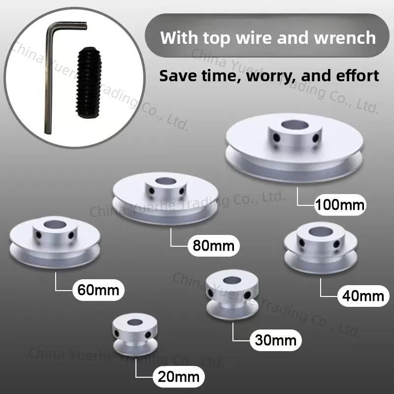 

Aluminum alloy single slot pulley O-belt V-slot pulley drive pulley spindle small