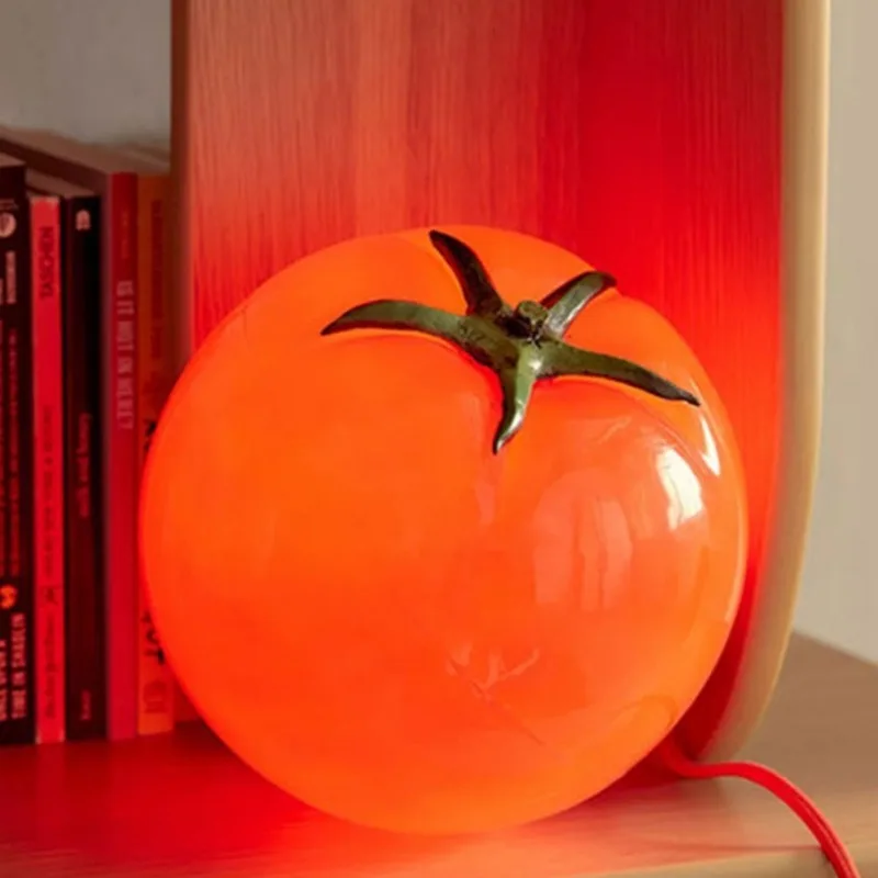 

Decorative Small Table Lamp Night Light Bedroom Bedside Ambient Light Tomato Ornament