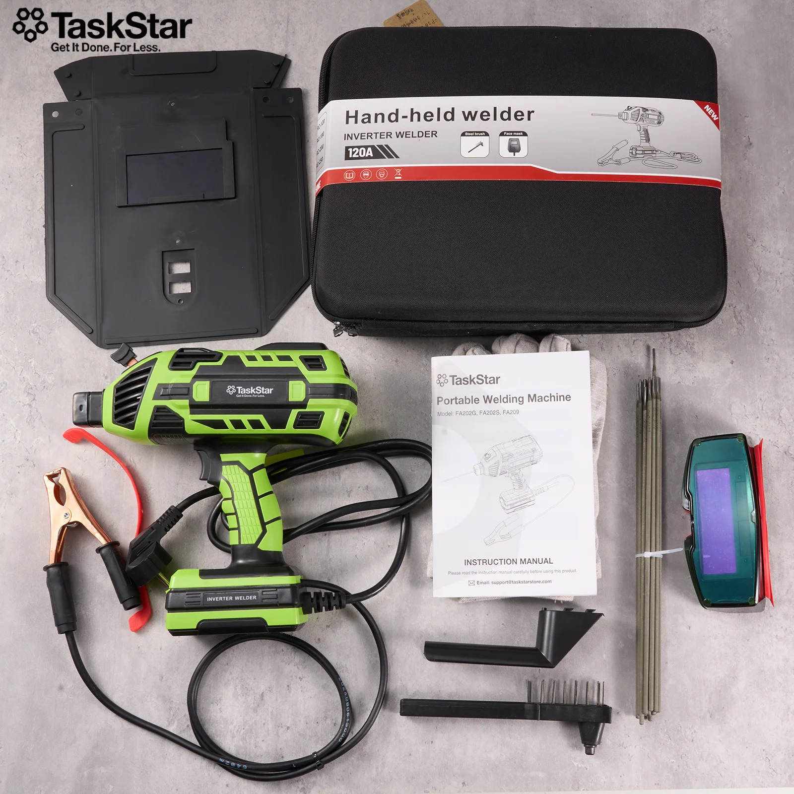 Máquina de solda portátil Taskstar, pistola de soldador de arco 20-120A IGBT, soldador portátil