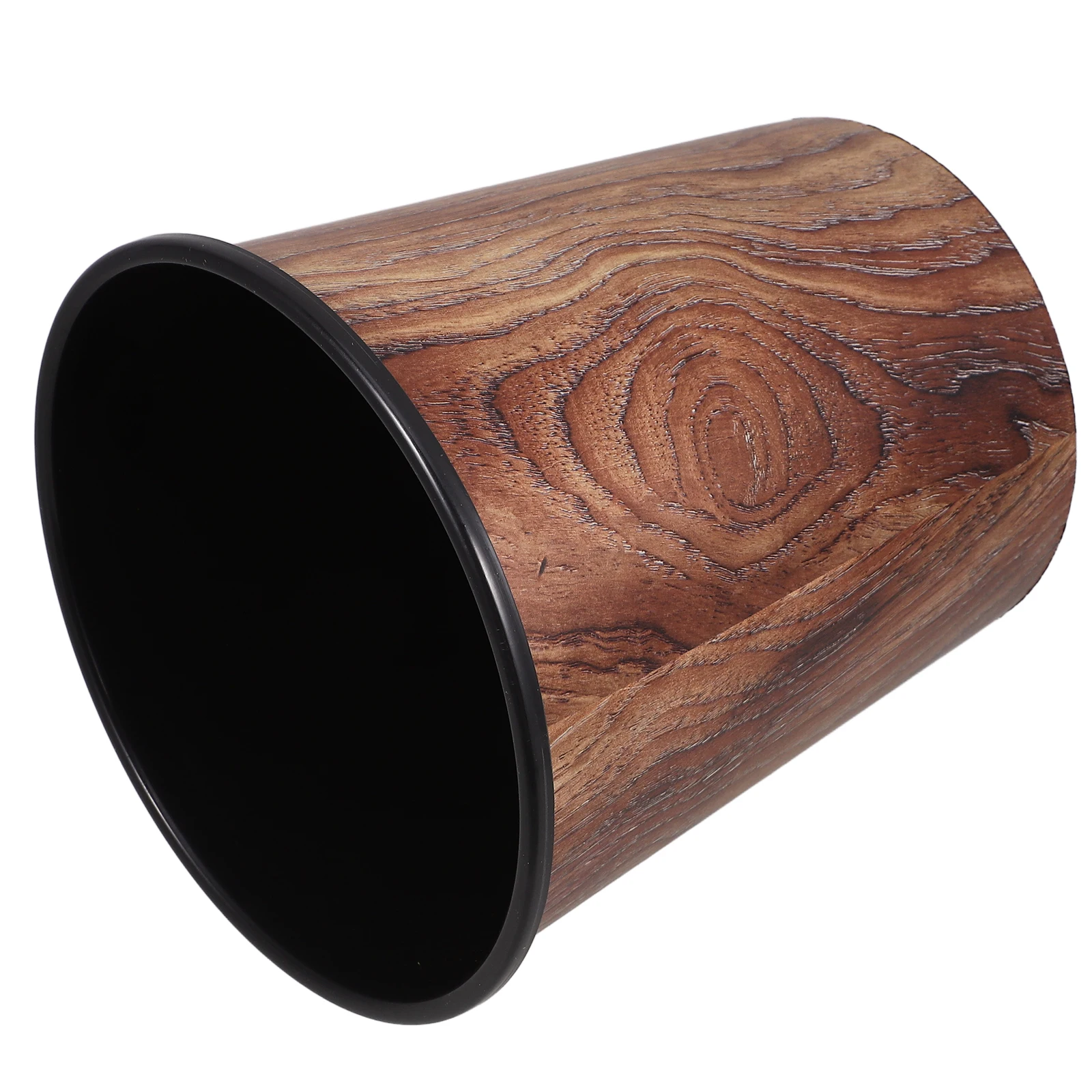 

Wood Grain Trash Can Bucket Waste Basket Kitchen Bathroom Bedroom Large Capacity Sturdy Structure Versatile Use Home Decor