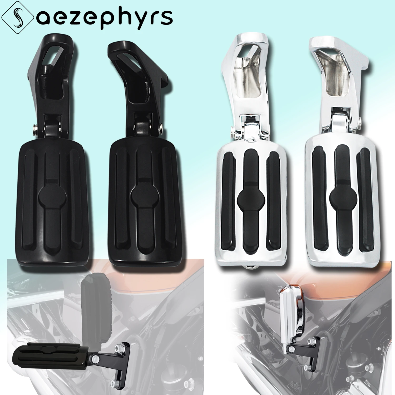 

Motorcycle Foot Pegs Rear Passenger Foot Pegs for Harley Touring CVOElectra Street Glide FLHT Road King FLHRCI Road Glide 93-25