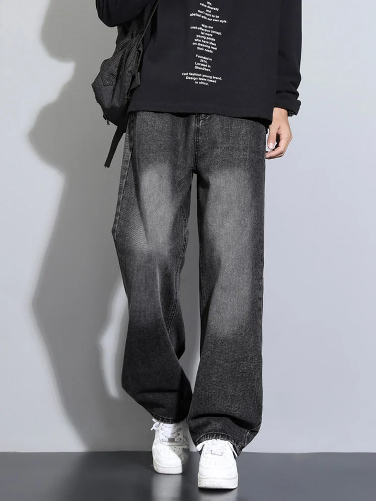 

American High Street Retro Men's Jeans Spring Autumn New Style Versatile Loose Straight Leg Wide Leg Pants Casual Wear