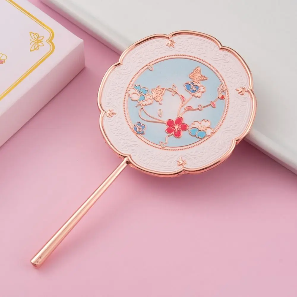 Vintage 3D-Blumen-Schminkspiegel im chinesischen Stil, Schmetterling, strukturierter Cartoon-Schminkspiegel, exquisiter Handspiegel für Zuhause