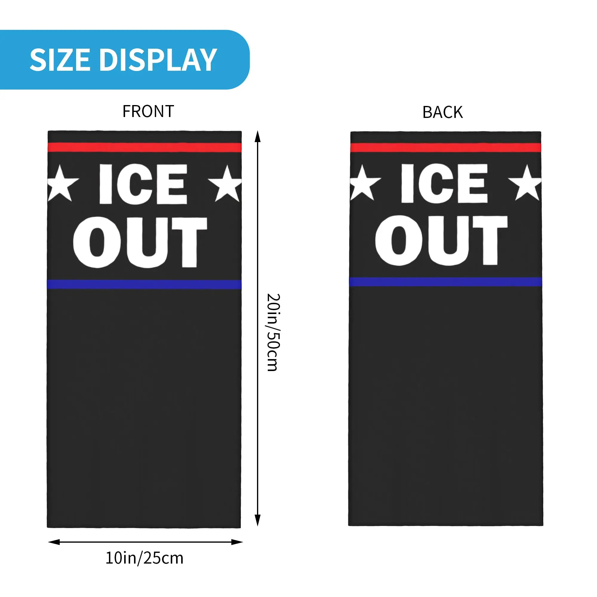ice Out  Anti Ice Minneapolis Abolish Ice Merch Bandana Neck Cover  Face Scarf Multi-use Rider Headband for Men Women Windproof