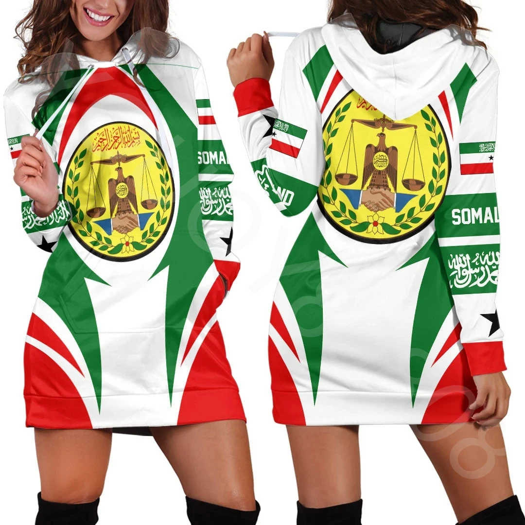 

2023 New Printed African Clothing-Somaliand Active Flag Hoodie Dress Sports Street Wind Sweatshirt