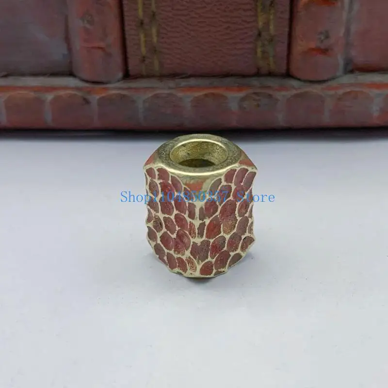 652F Brass Lanyard Beads Knives Texture Barrel Paracord Bead Bracelet Keychains Handcraft Pendant DIY Outdoor Accessories