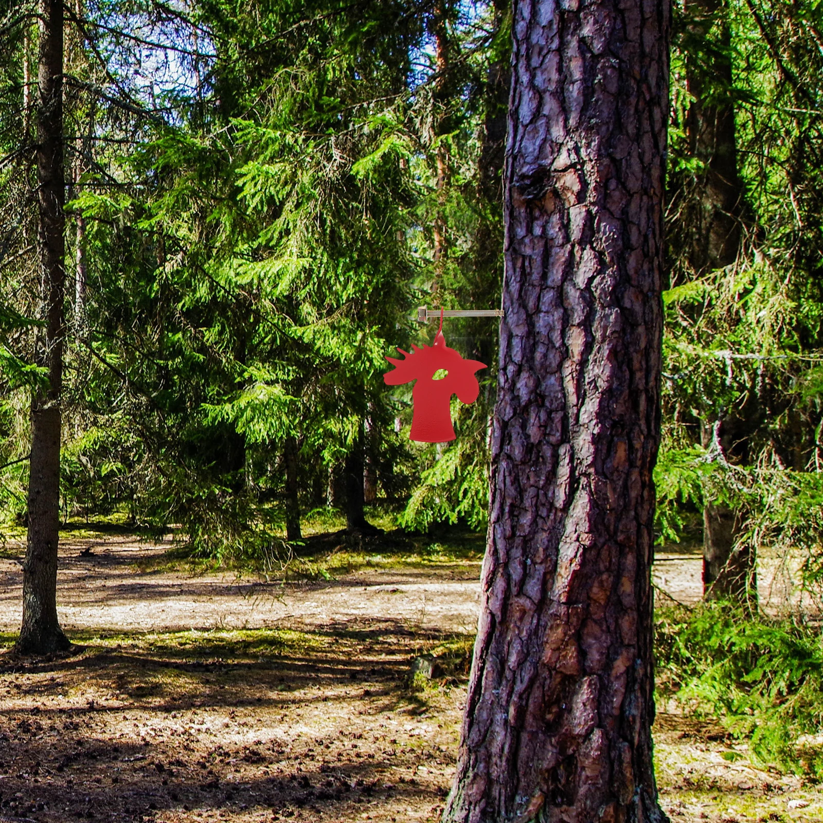 Sturdy Game Training Target Iron Hanging Target Chicken Head Shape Outdoor Range Train Exercise Portable Metal Fun