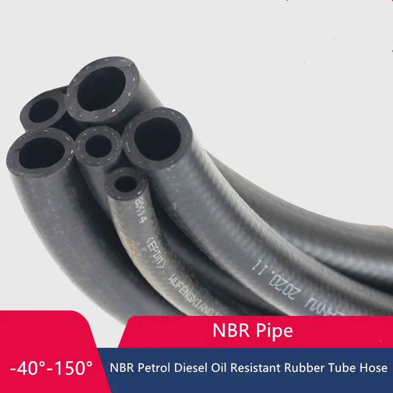 

1M NBR Petrol Diesel Oil Resistant Rubber Tube Hose 4 5 6 8 10 16 20 25mm Diameter Flexible High Pressure Automobile Pipe