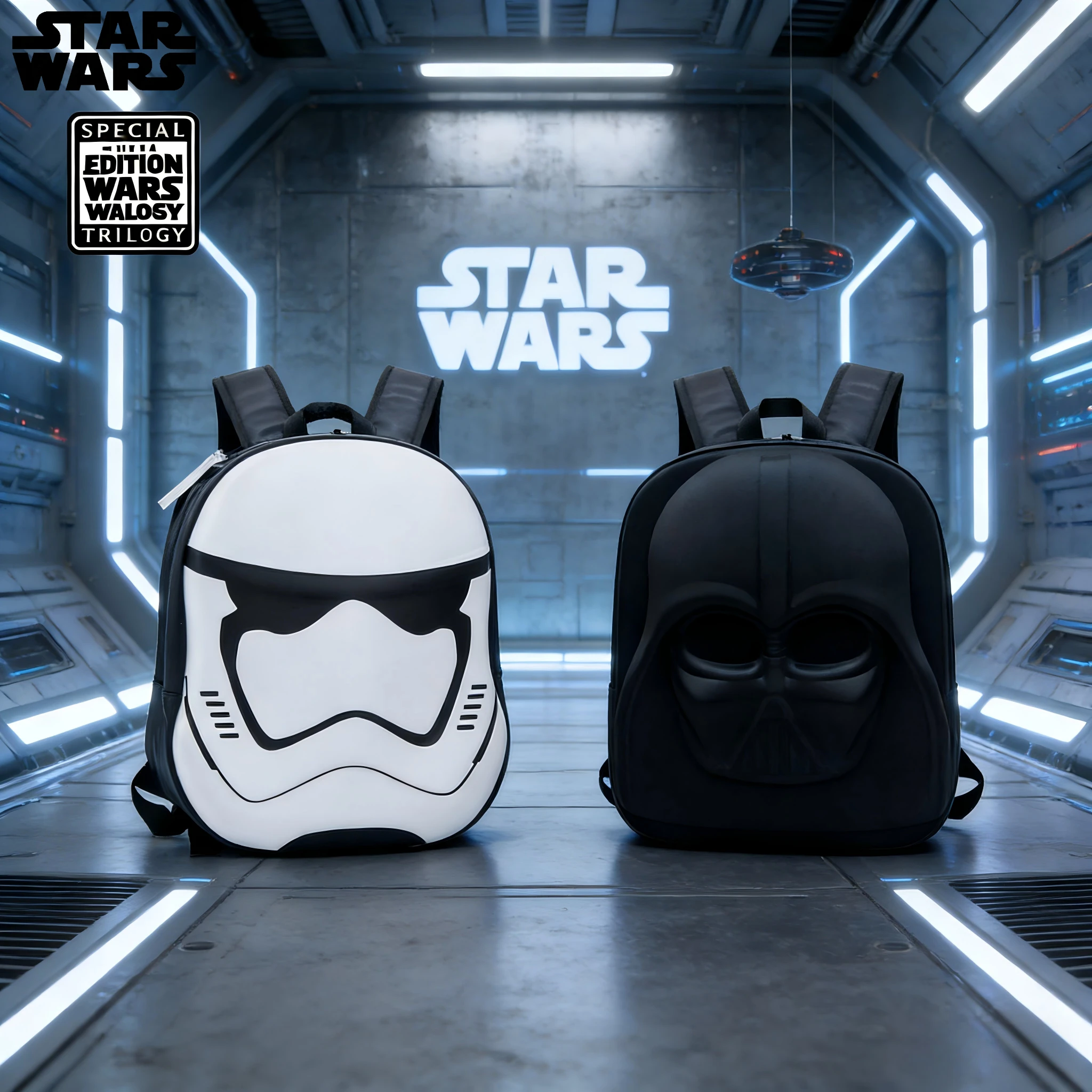 スター・ウォーズ-3d-ステレオ、漫画バックパック、ダース・ベイダー、ホワイト・ソルジャー、アニメアクセサリー、ギフト