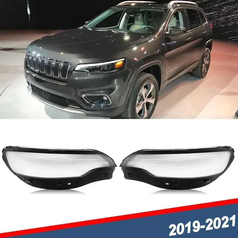 

Left Right Side Headlight HeadLamp Lens Cover Shell For 2019-2021 Jeep Cherokee