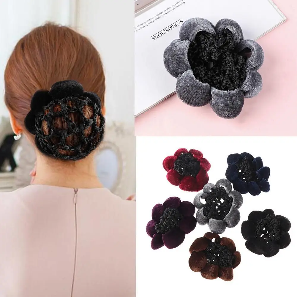 Crochet Snood Lace Velet Hair Ballet Dance Skating Snood Elastic Hair Net Bun Hair Styling Tool