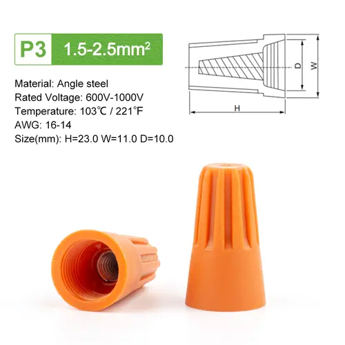 50PCS Colorful Electrical Insulated Crimp Twist Terminal Quick Wire Connector Nut Spring End Cap Connection - Image 10