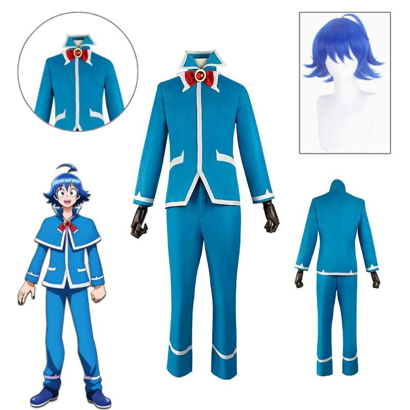 Disfraz de Cosplay de Iruma Suzuki, uniforme de Demon School Babyls, blazer azul olímpico, conjunto completo para hombre, Halloween