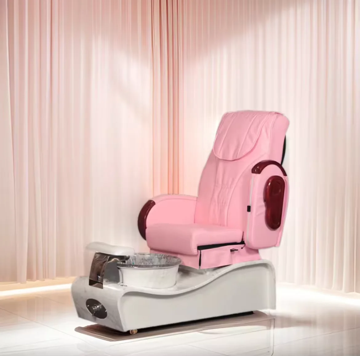 Pink Spa Chair Salon Furniture Foot Spa Massage Pedicure Chair for Nail Salon