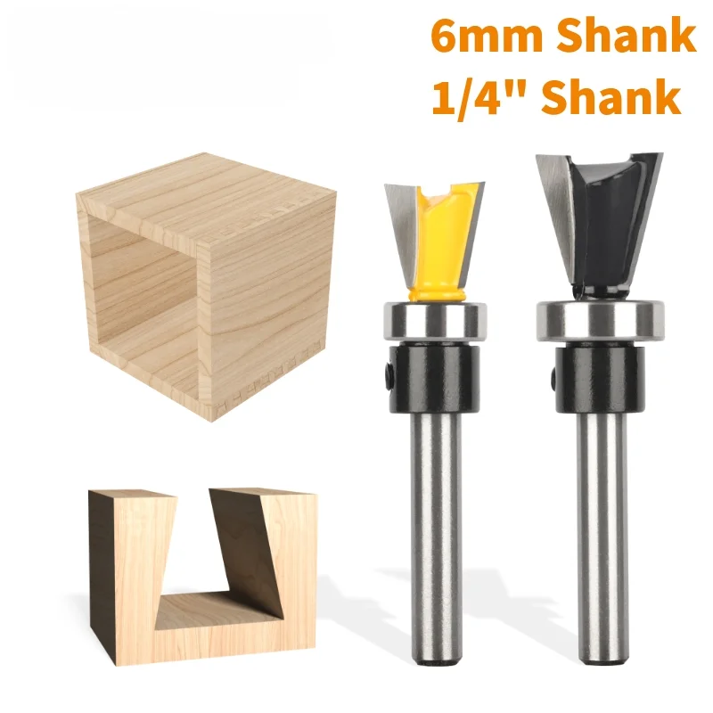 

Фреза «ласточкин хвост» 6 мм 6,35 мм с нижним подшипником, твердосплавная фреза, деревообрабатывающая фреза, концевая фреза, торцевая фреза для дерева