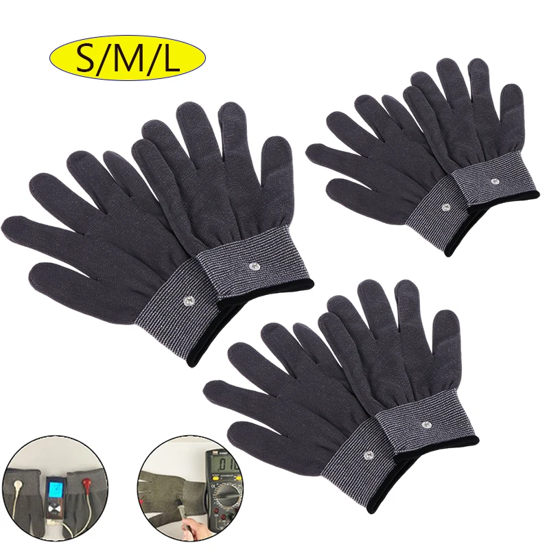 (.) Electrodes Conductive Fiber Gloves for Machine Ems Unit finger Muscle Stimulator Massager Body Massager Device Accessories