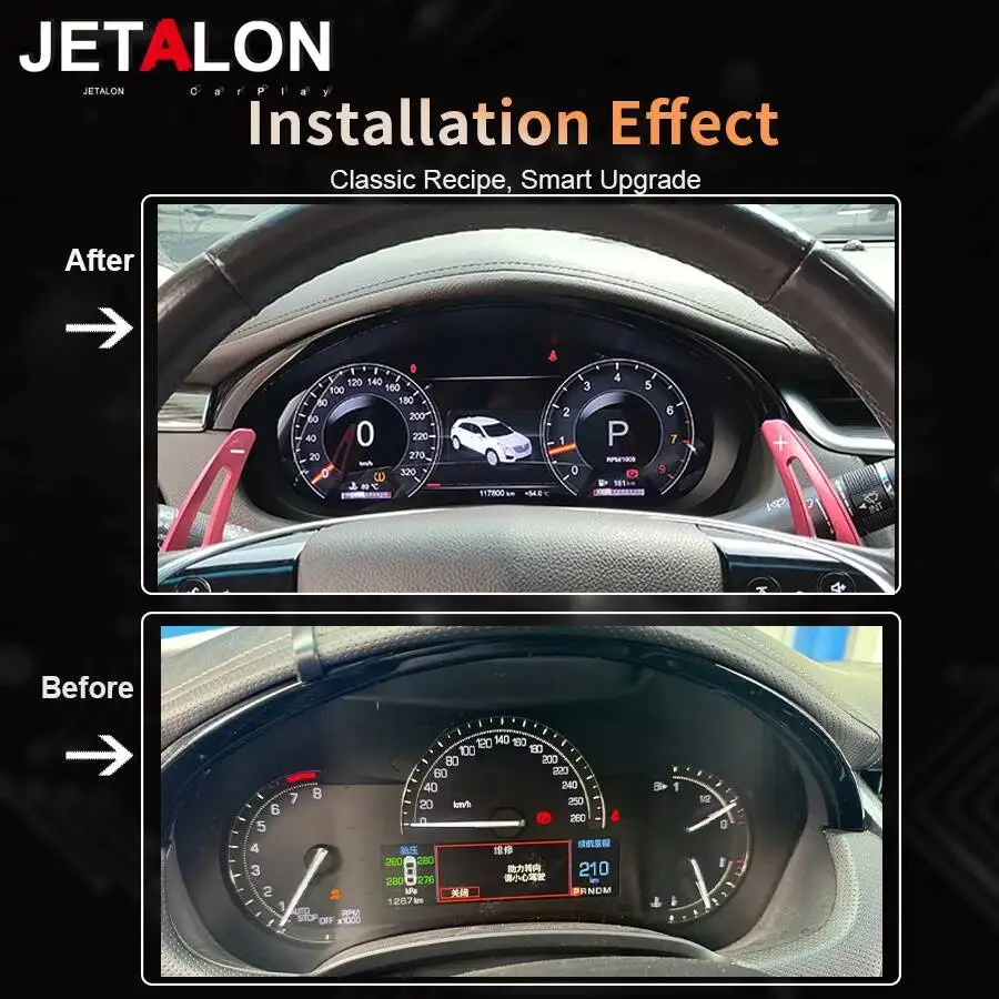LCD Instrument Panel For Cadillac XTS 2013-2018 Digital Dashboard Speedometer Cluster Carplay Virtual Cockpit Tachometer 12.3