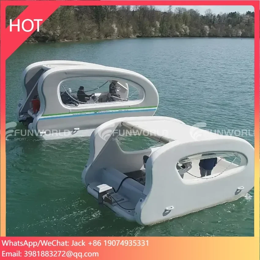 New Design Whitewater Rafting Drop Stitch Pvc Inflatable Electric Floating Boat House Boat