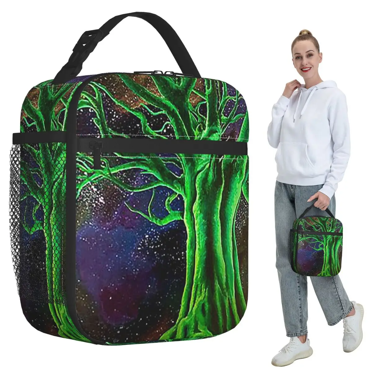 Magic Green Tree Insulated Lunch Bag for Kids School Cooler Thermal Food Box Tote Portable Lunch Boxes Container