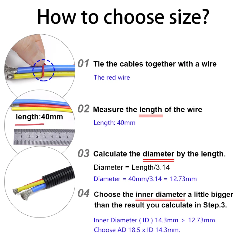 1M Corrugated Pipe AD 7.5 ~ 34.5mm Insulated Protect  Automotive Cable Harness Protector PP Plastic Threaded Tube Wire Organizer