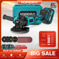 YOFIDRA 2in1 125mm Electric Brushless Angle Grinder 3Gears Woodworking Polisher Cutter Machine Power Tool For Makita Battery Pin