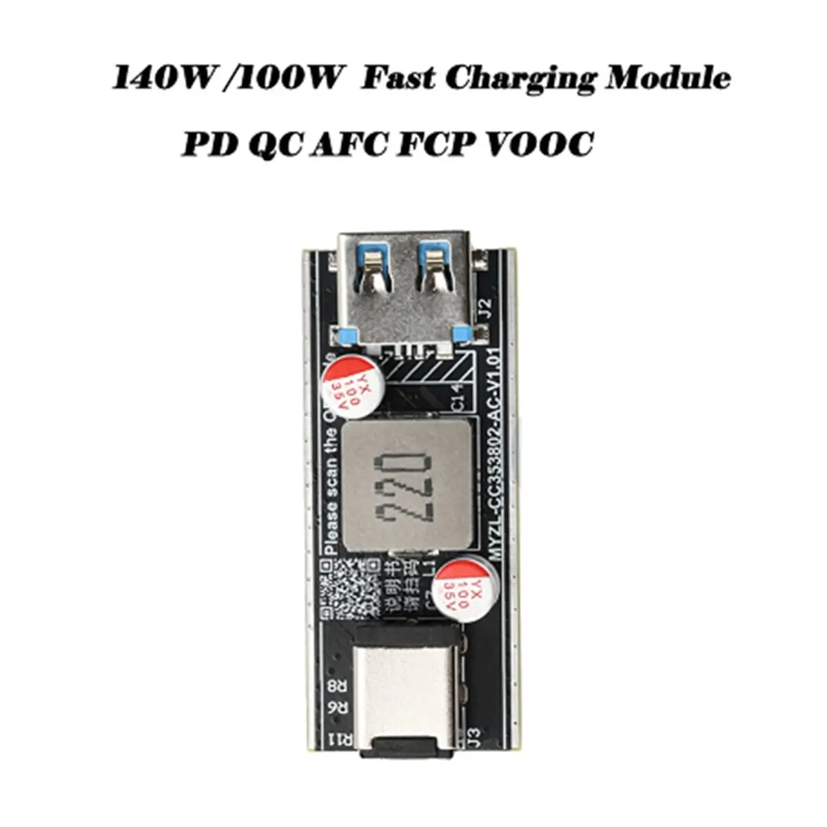 【Charger】 PD140W /100W Fast Charging Module Full Protocol DIY Motherboard Intelligent Desktop Charger Supports PD QC AFC FCP 100