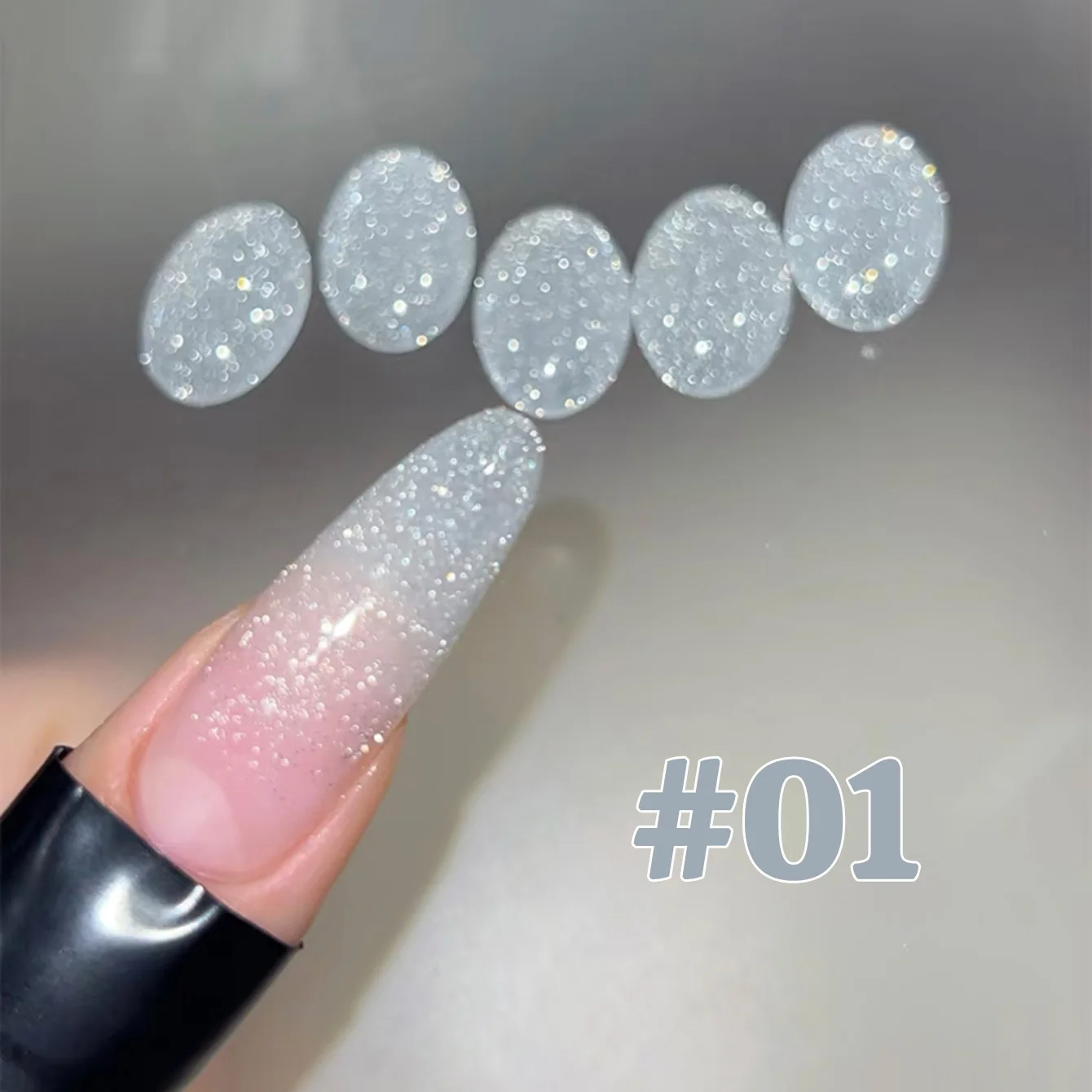 

1pcs WS Explosion Flash Pink Naked Rose Crushed Diamond Gel Nail Polish 2025 New Sparkling Gentle Crystal Nail Art Nail Supplies