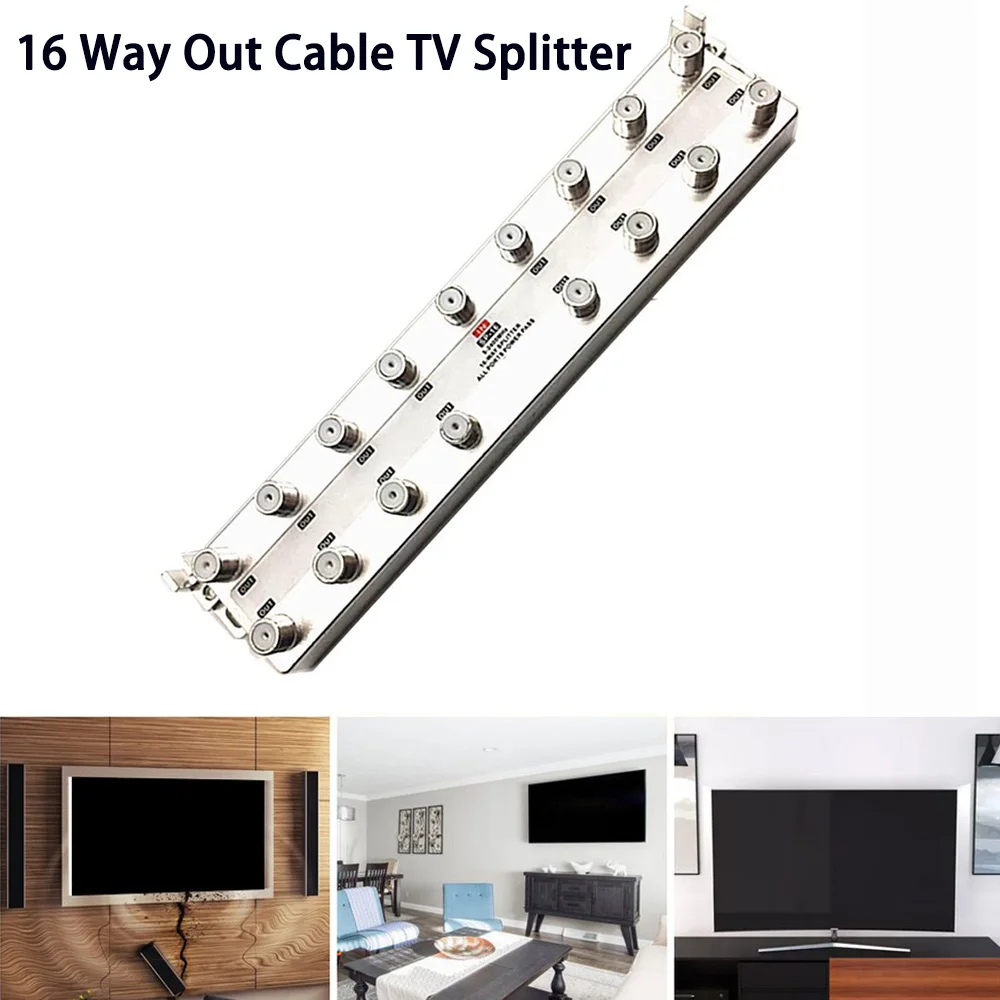 

5-2400 MHz 16 Way Out Cable TV Splitter Signal Booster Distribution RF Signal Mixer Satellite TV Splitter Dropshipping Wholesale