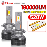 Dualvision H7 H4 Led Canbus H1 H11 9005 HB3 9006 HB4 9012 HIR2 Led Car Headlight Bulbs K5C PRO 180000LM 520W Mini Auto lamps 12V