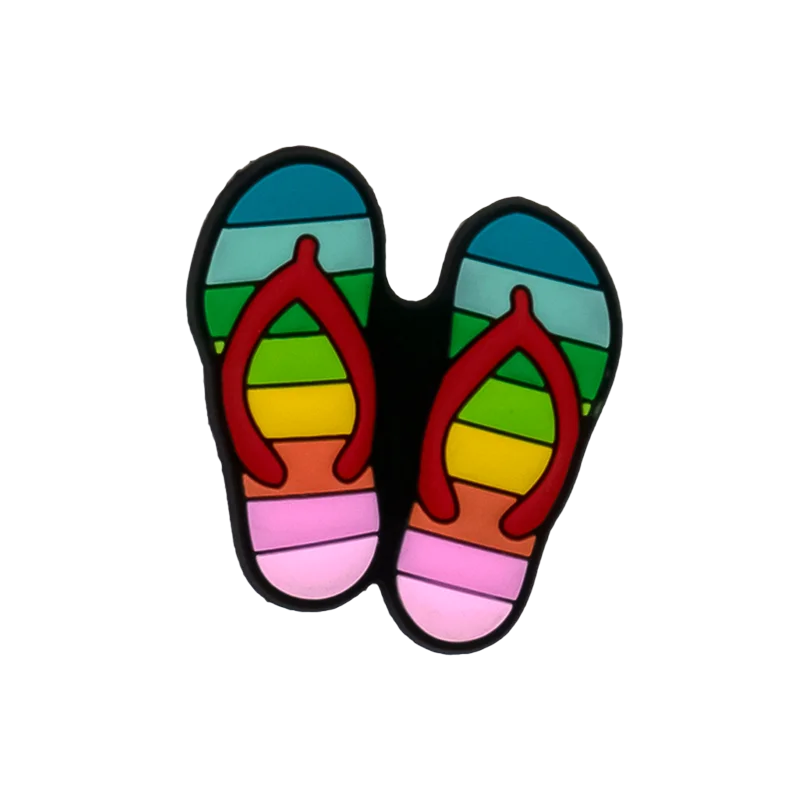 1/30pcs ciondoli per scarpe estive Casual per donna uomo bambini Vintage Y2K Style Rainbow Beach Palm Tree decorazioni per scarpe spille fibbie