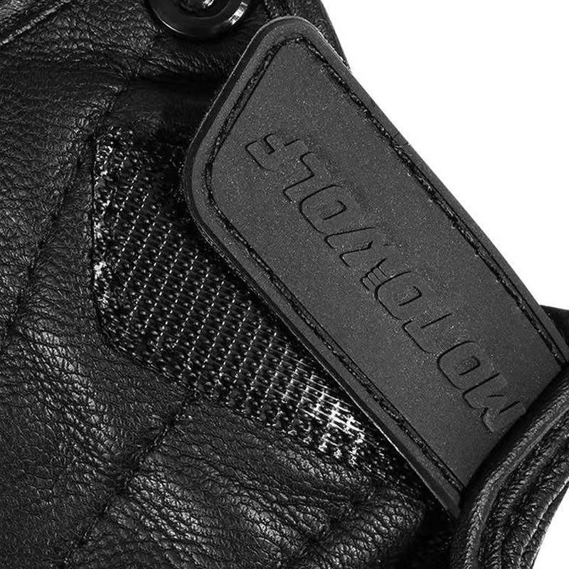 Summer Motorcycle Fingerless Gloves Accessories Goatskin Leather Half Finger Gloves Motocross Gant Moto Guantes Moto Verano view 5