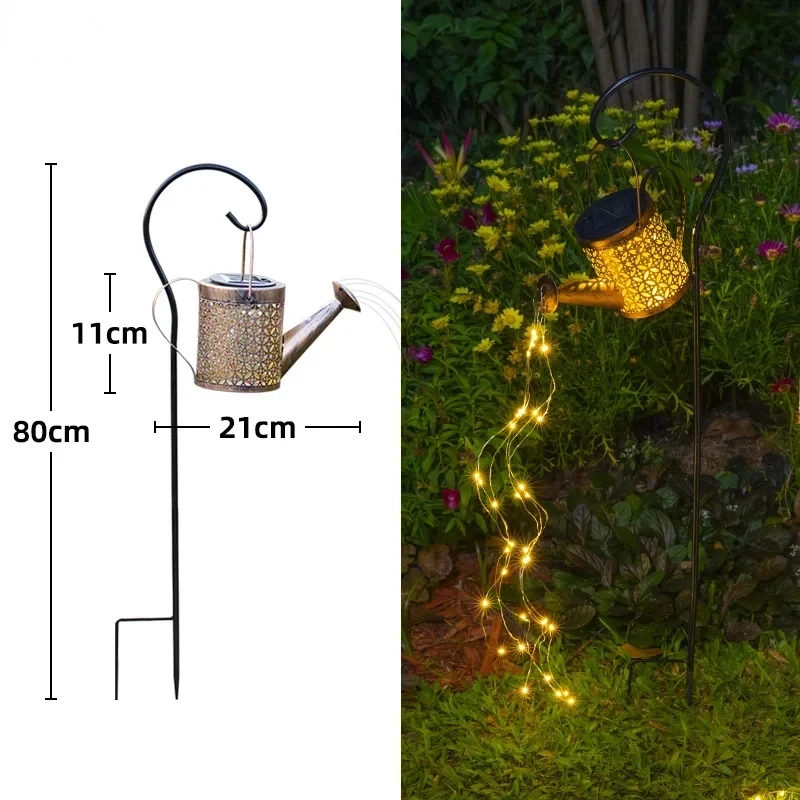 Imagem -06 - Led Solar Watering Can Light Pendurado Chaleira Lanterna ao ar Livre Lâmpada Impermeável Villa Path Gramado Quintal Decoração de Jardim