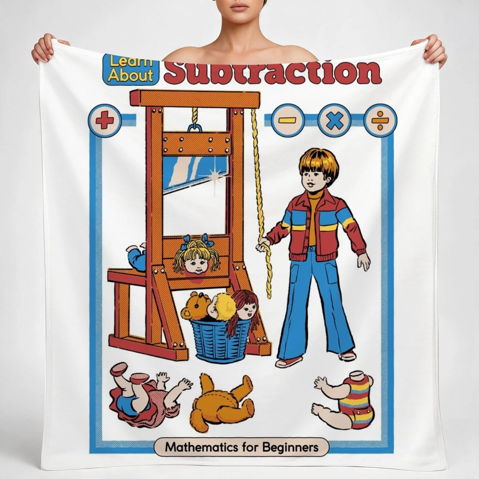 Learn About Subtraction Throw Blanket couch cozy soft plush fuzzy picnic outdoor blanket