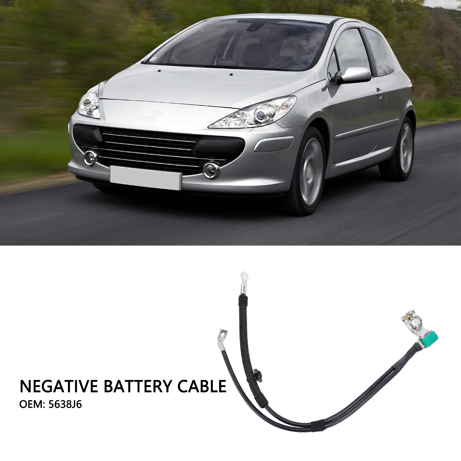 استبدال كابل البطارية السالبة موصلية كهربائية رائعة ، سلك لسيارة بيجو ، سيدان ، ، 5638J6