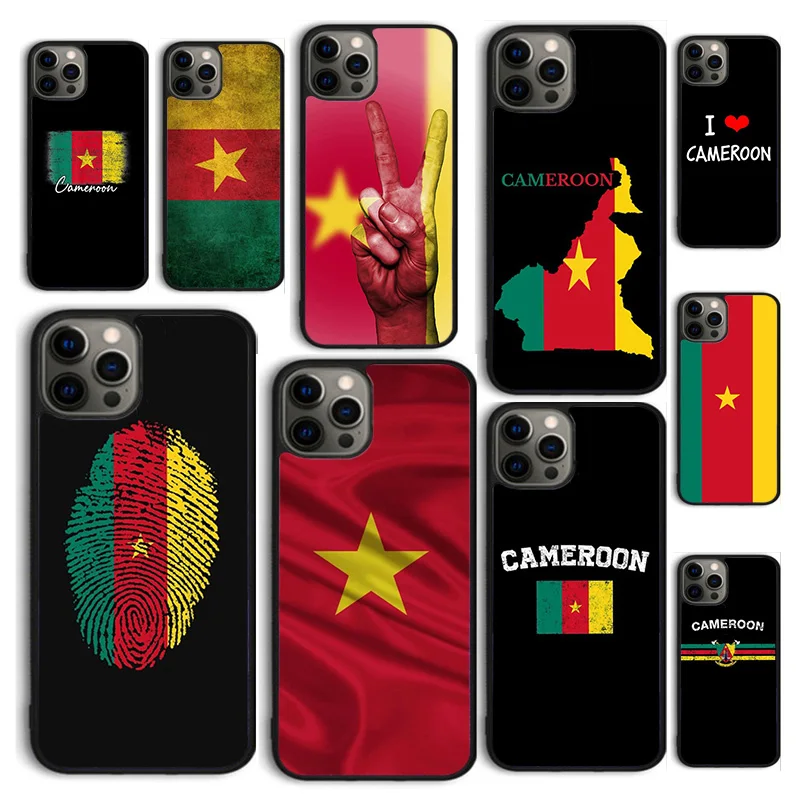 Autumu Republic of Cameroon Flag Phone Case Cover for iPhone 16 15 12 mini 11 13 14 Pro Max SE 2020 Apple 6S 7 8 Plus Coque