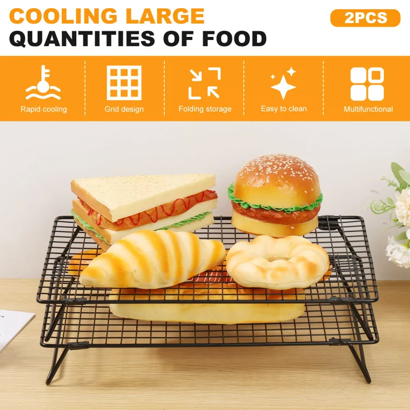 Foldable Baking Cooling Rack Multi-purpose Cake Bread Cooling Net, BBQ Grill Rack, Laptop Heat Dissipation Stand Kitchen Baking