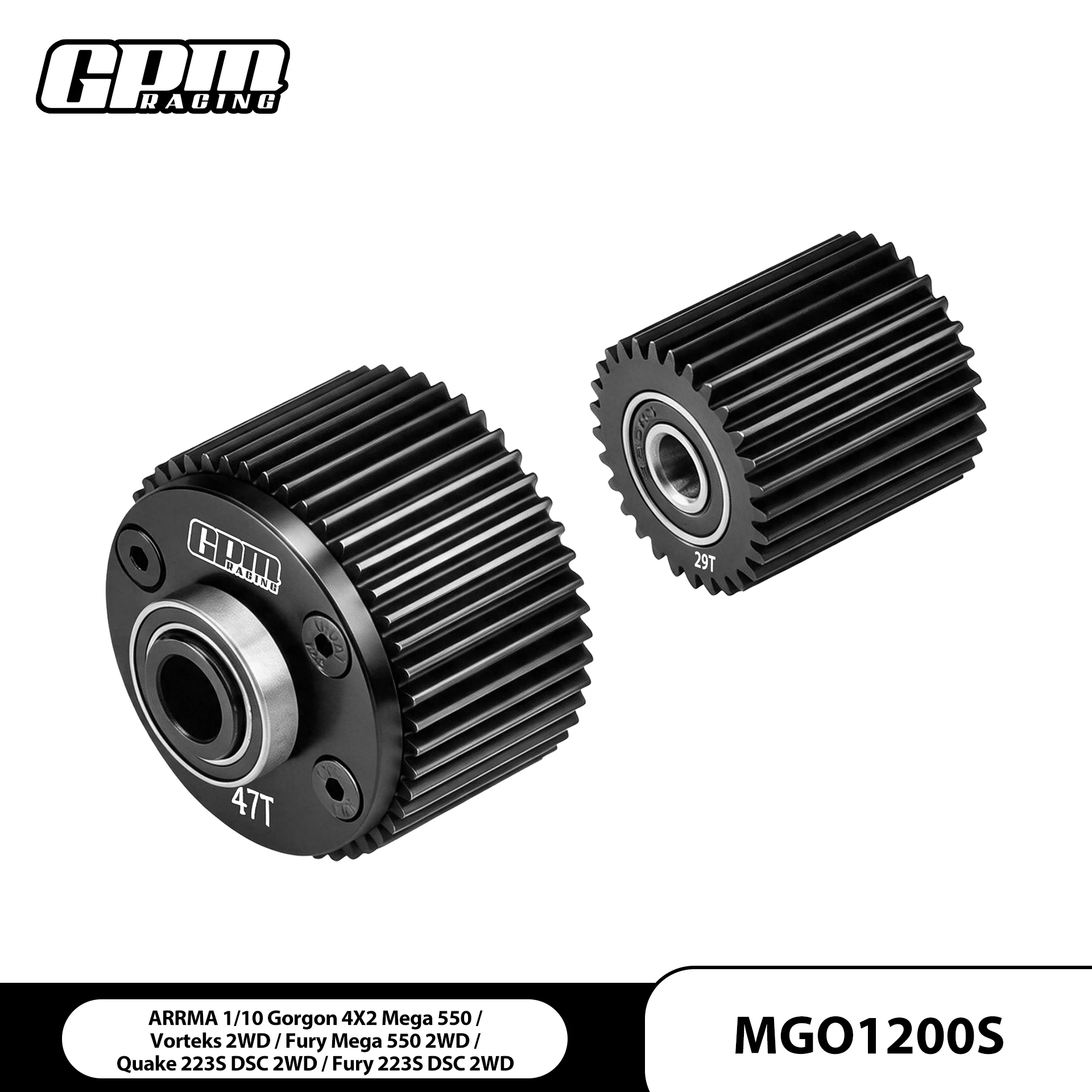 GPM ARRMA 1/10 Gorgon Mega Vorteks Fury QUAKE For Carbon Steel Diff Case &Idler Gear